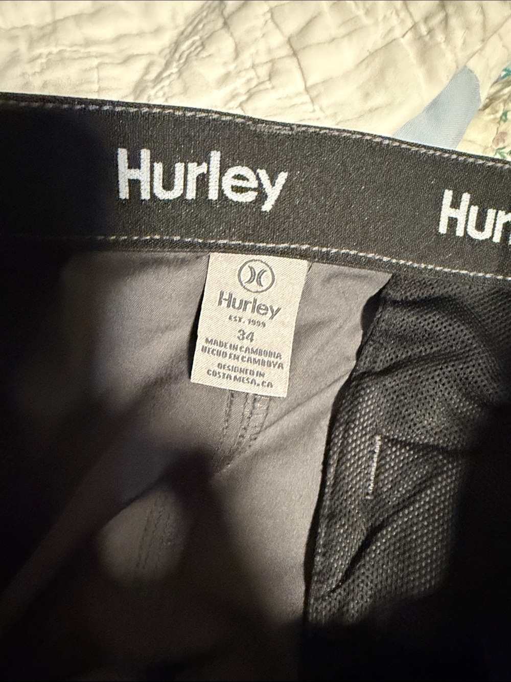 Hurley Men’s Stretch Shorts in Light Blue, Olive, and Charcoal - Picture 4 of 4